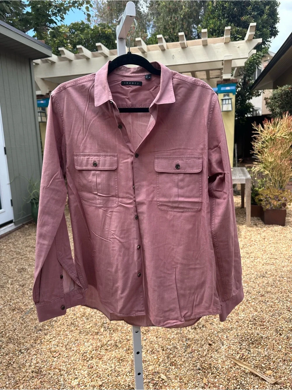 Theory Men's Lightweight Utility Shirt Jacket - Dusty Rose